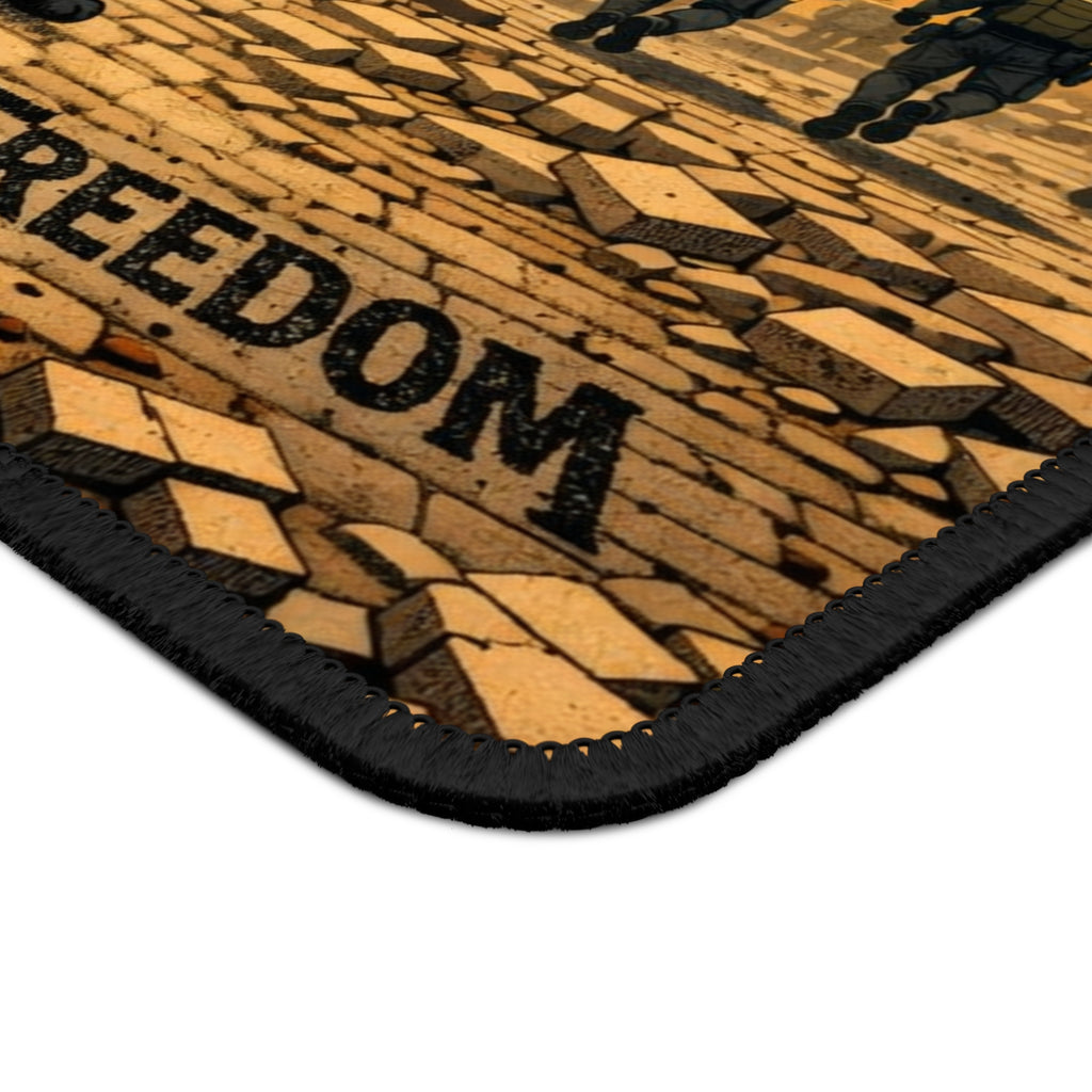 Tactical K9 Gaming Mouse Pad — "First In For Freedom" Military Dog Desk Mat