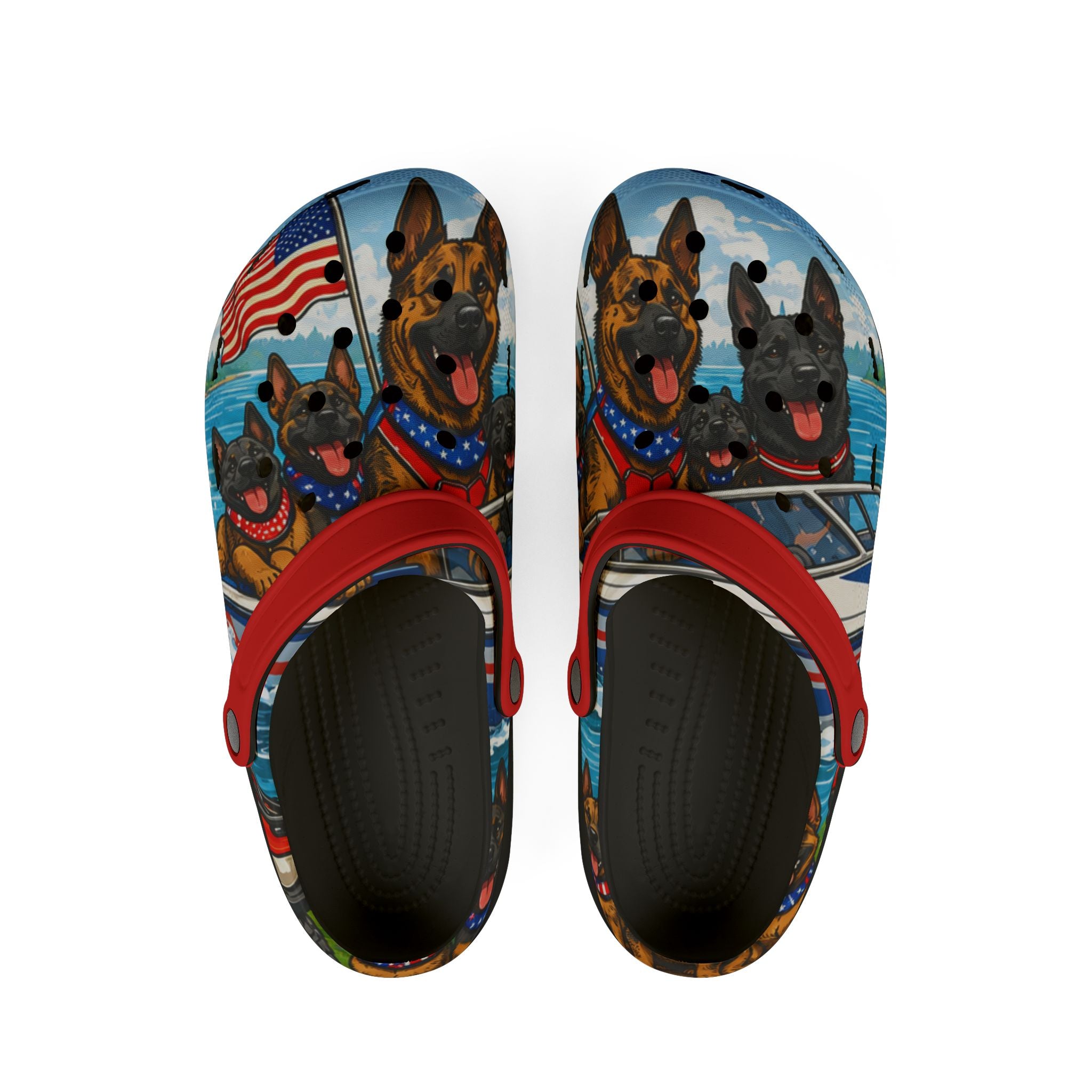 Patriotic Dutch Shepherd EVA Clogs — Comfortable Slip-On Rubber Shoes