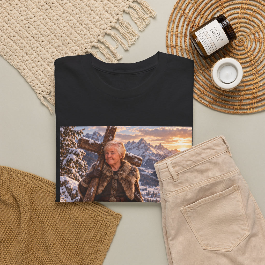 Winter Faith Warrior T‑Shirt — Explorer with Malinois Dog Scenic Graphic Tee