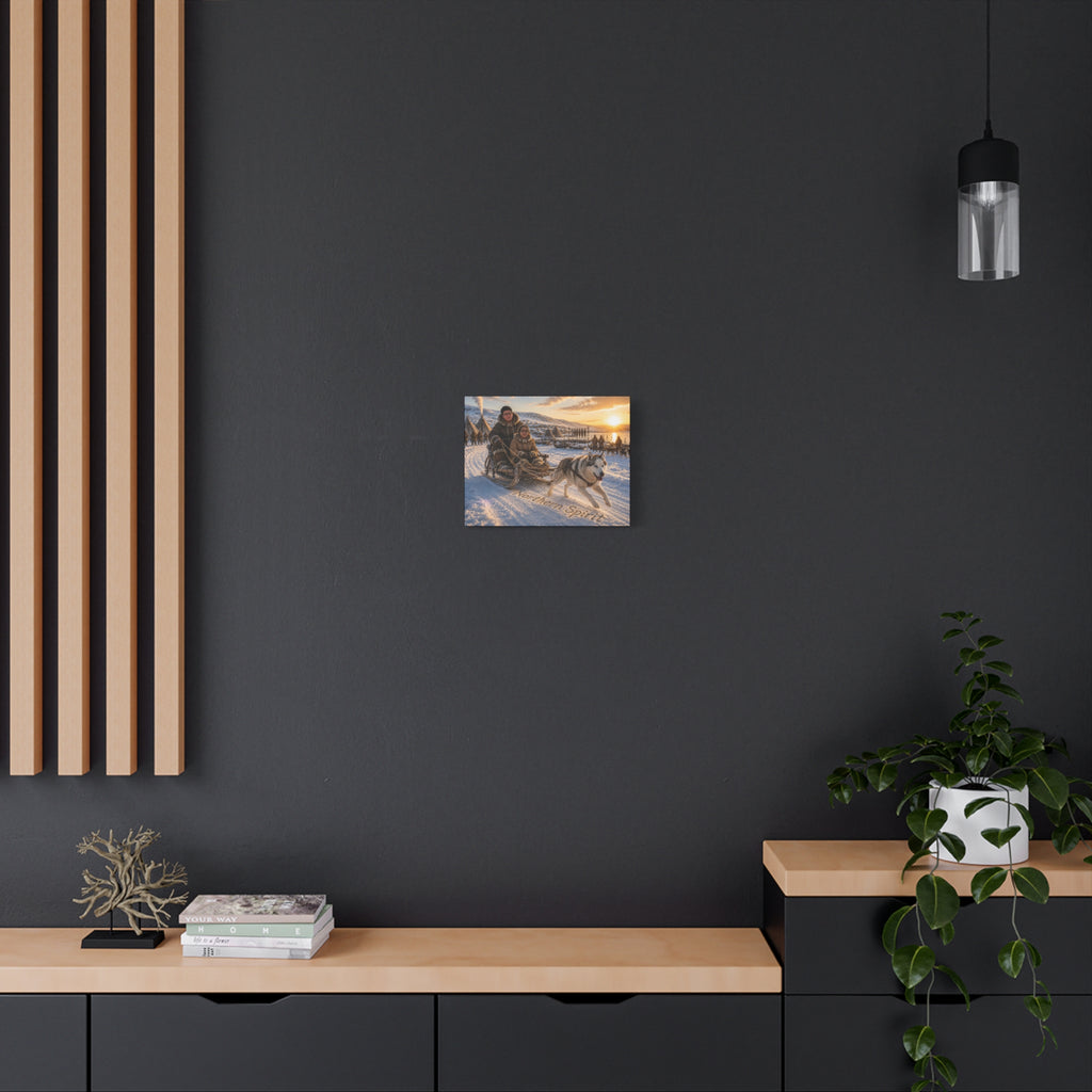 Northern Spirit Husky Sled Matte Canvas Print