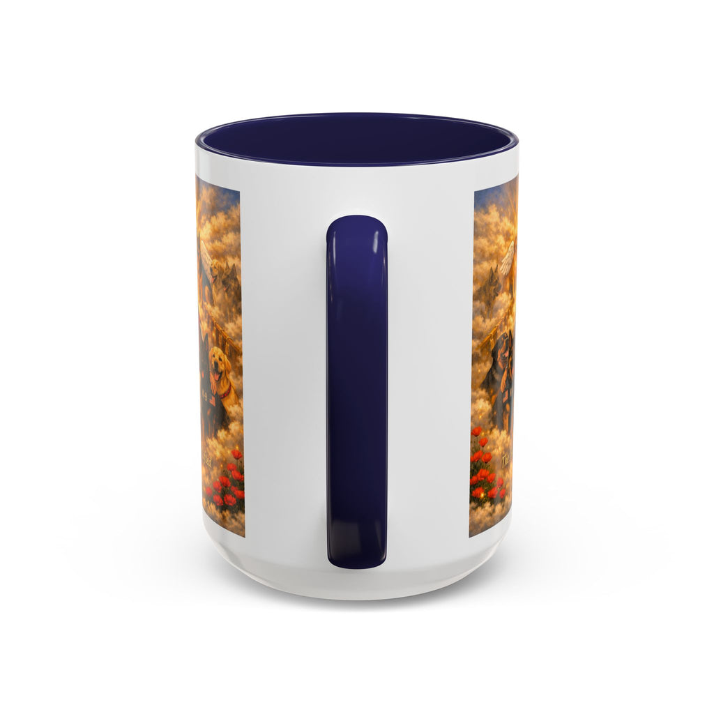 Christian Dog Memorial Coffee Mug — “The Fallen Are Lifted” Accent 11/15oz