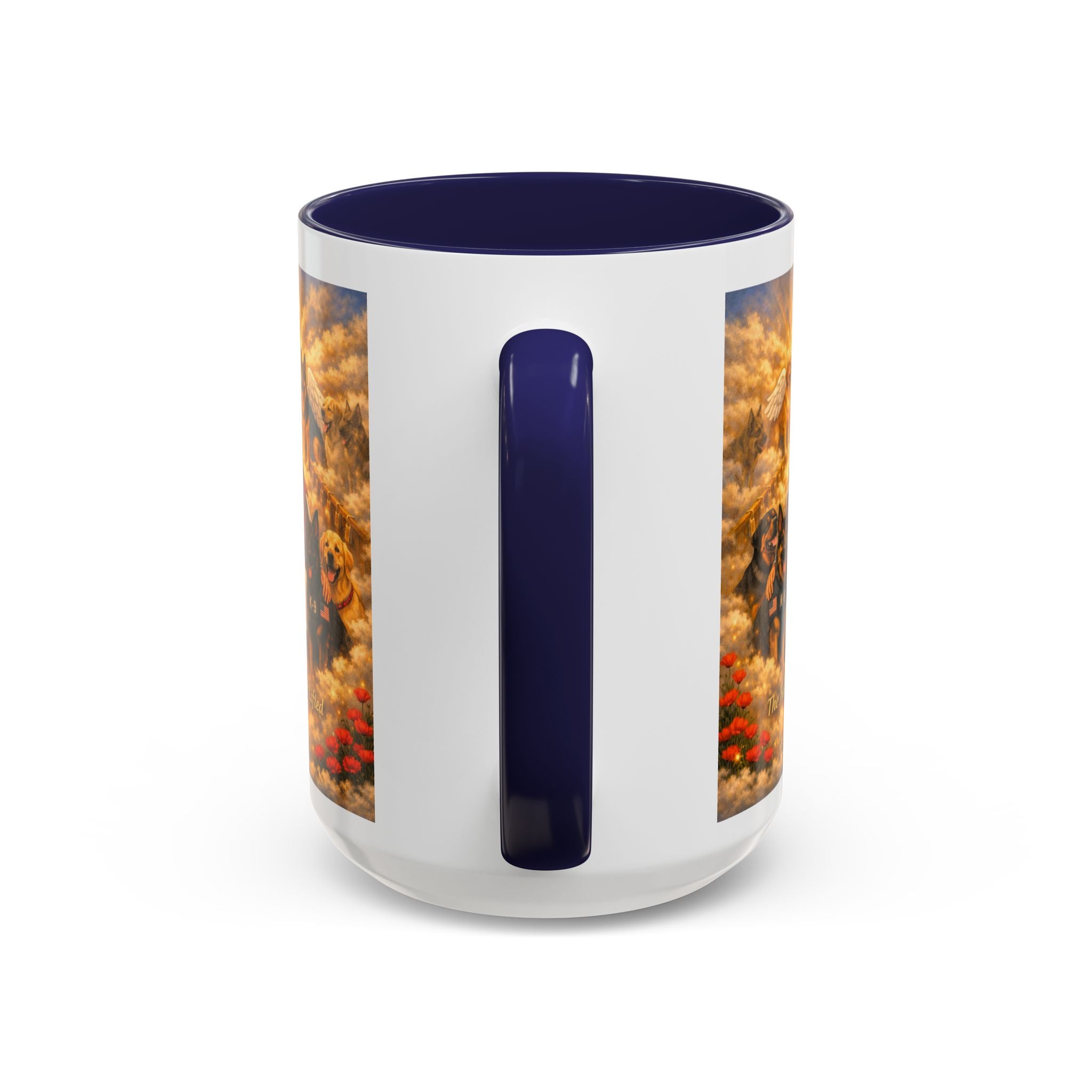 Christian Dog Memorial Coffee Mug — “The Fallen Are Lifted” Accent 11/15oz