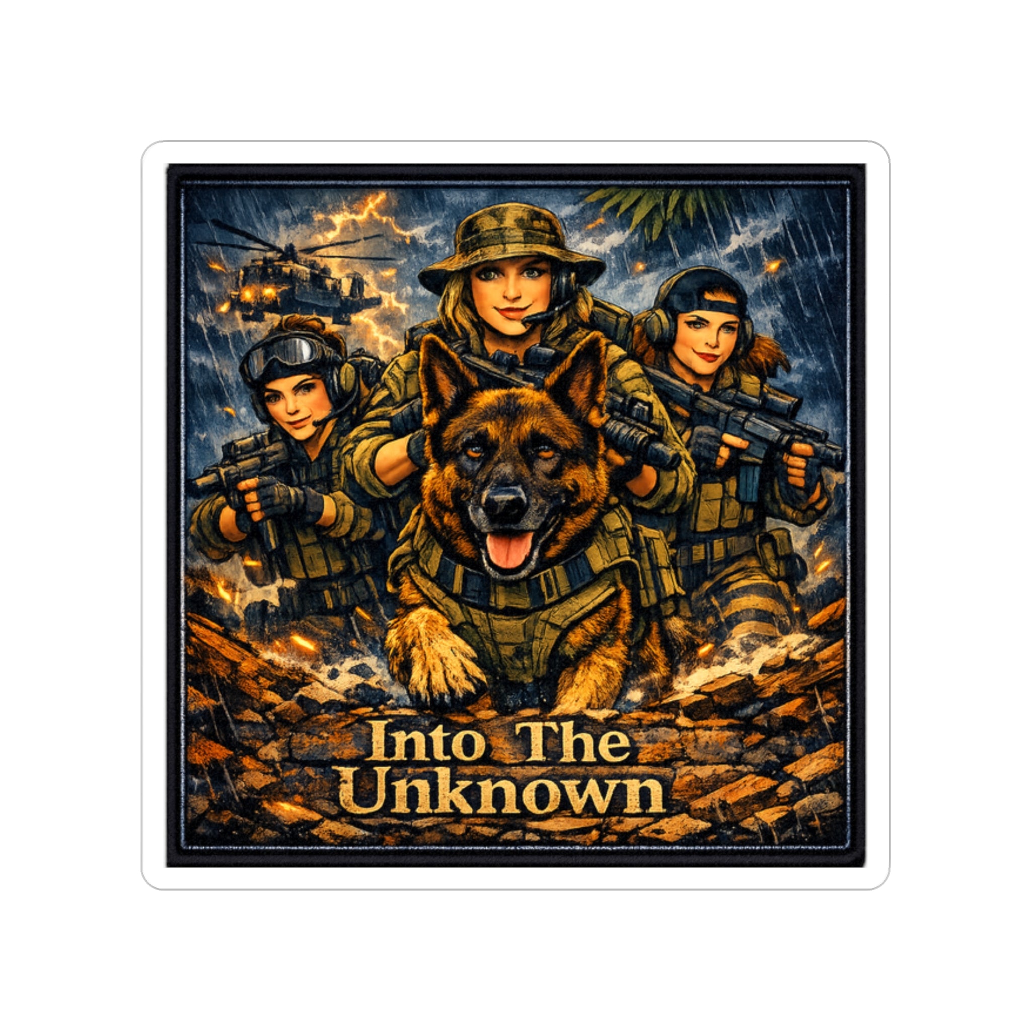 Into The Unknown Military K9 Squad Sticker — Die-Cut Outdoor Waterproof
