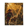 Childhood Dreams Velveteen Plush Blanket – Rescue Dog Adventure Throw