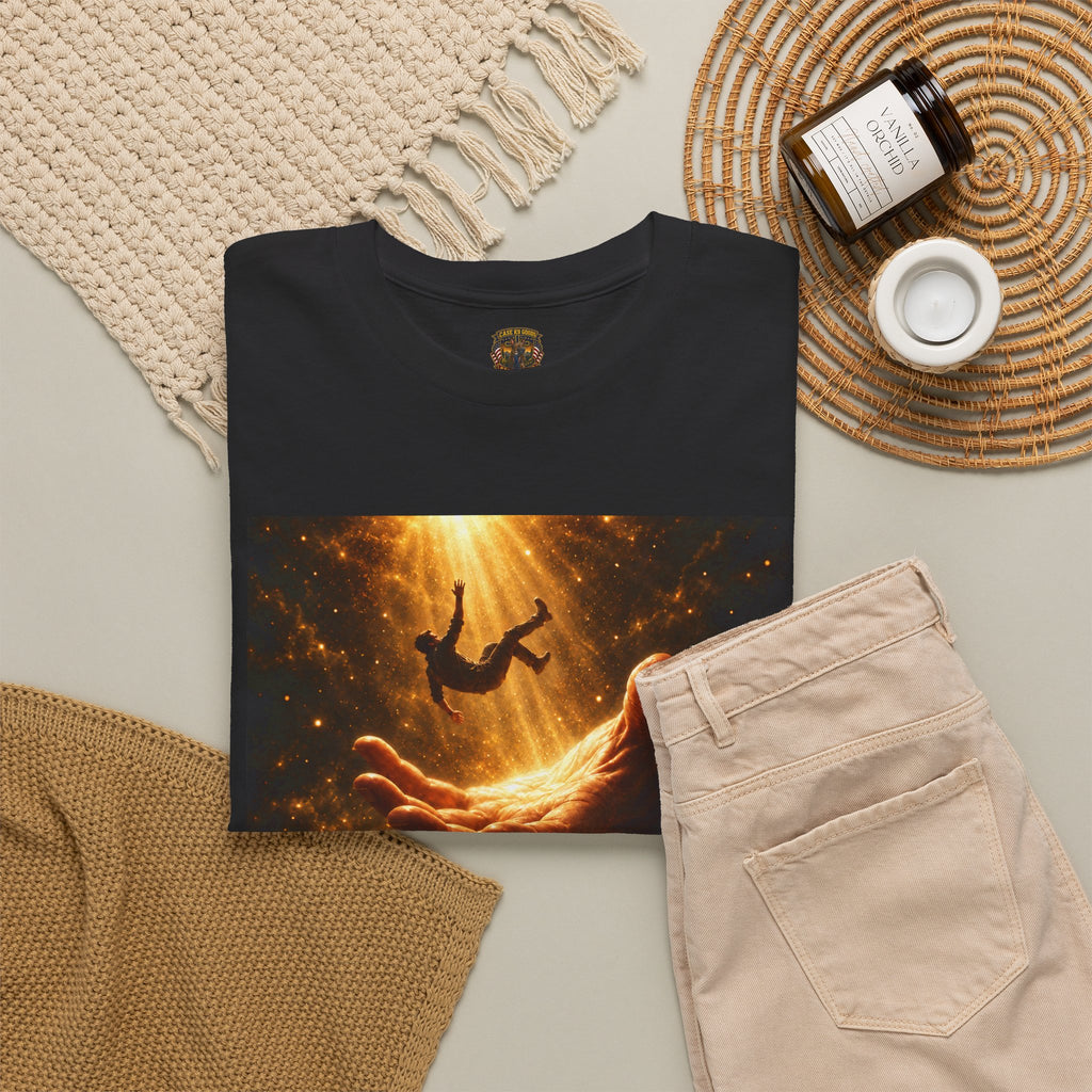 Christian T-Shirt - Psalm 37:24 Hand of God Rescues Graphic Tee