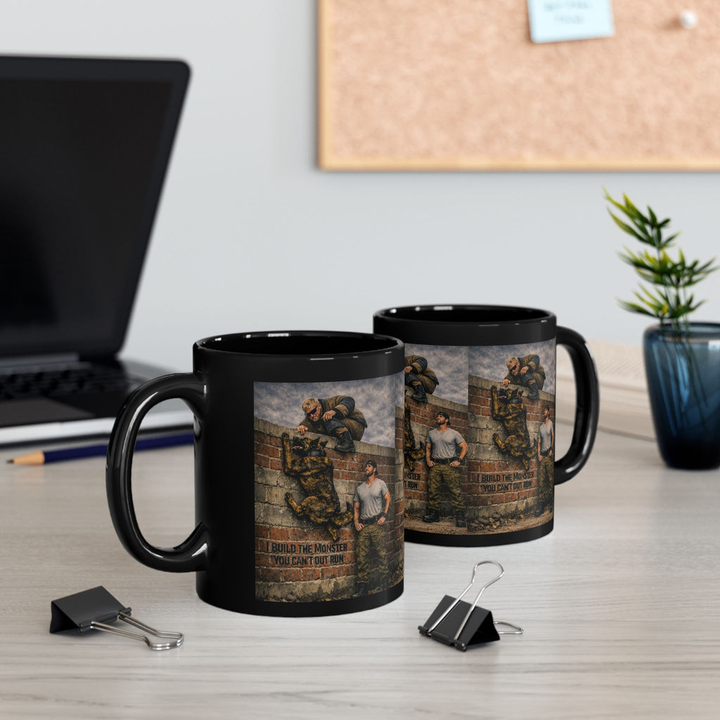 Military Training Mug – 'You Didn't Build the Monster, You Can't Put Him Down' Combat Camouflage Coffee Cup