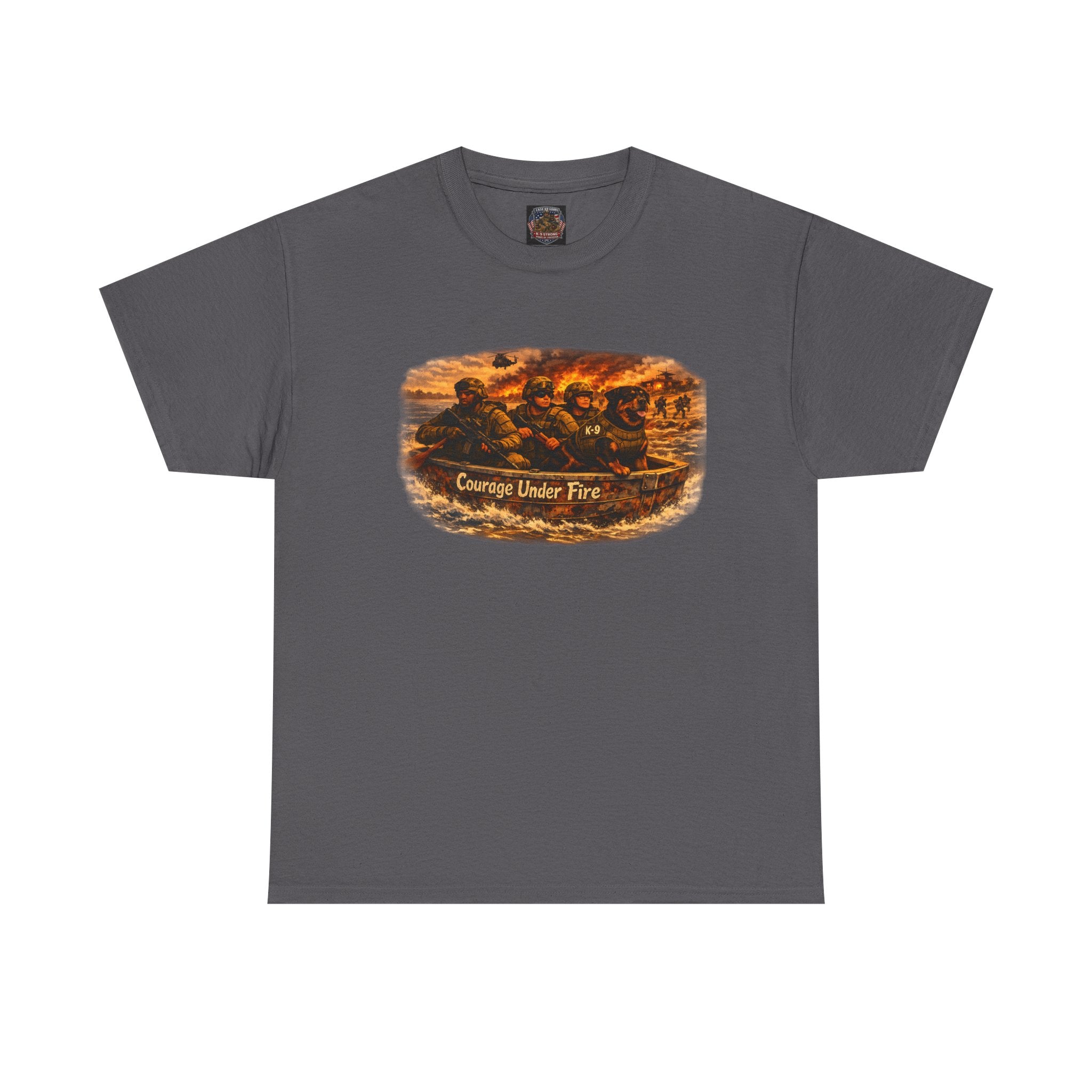 Courage Under Fire Tee — Military K-9 Unit Scene T-Shirt