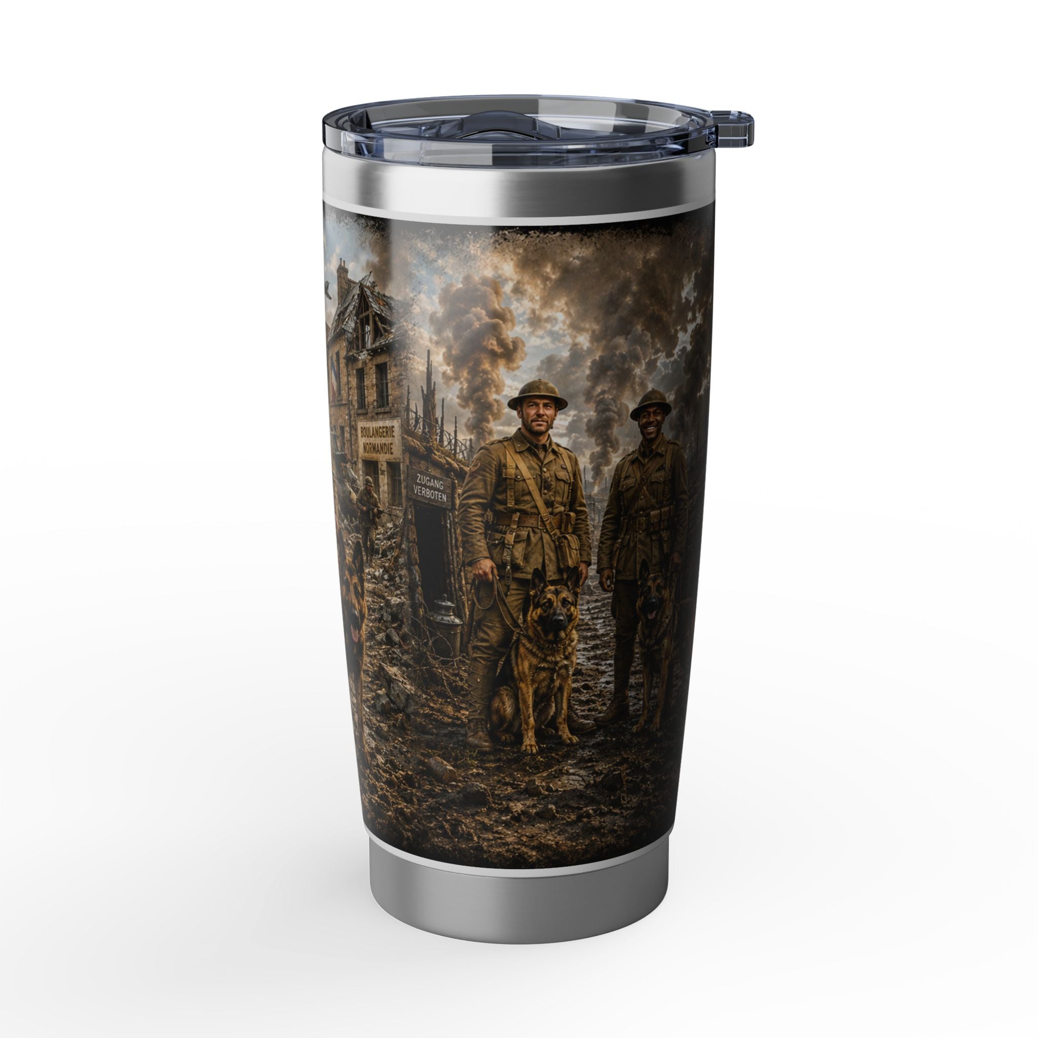 Vagabond Military Veteran Tumbler — Soldier & K9 Battlefield Travel Mug