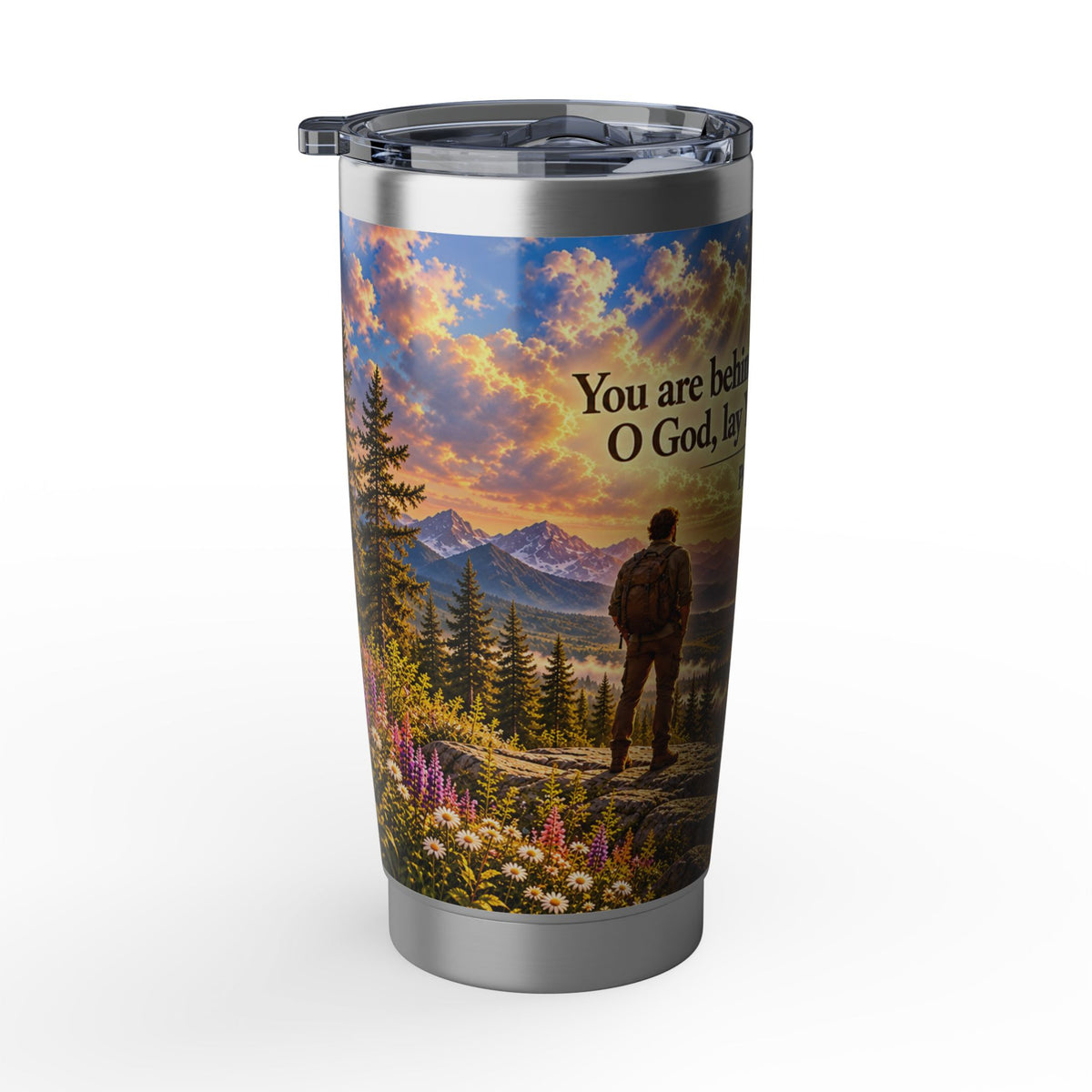 Psalm 139:5 Landscape Tumbler — Christian Inspirational Travel Mug