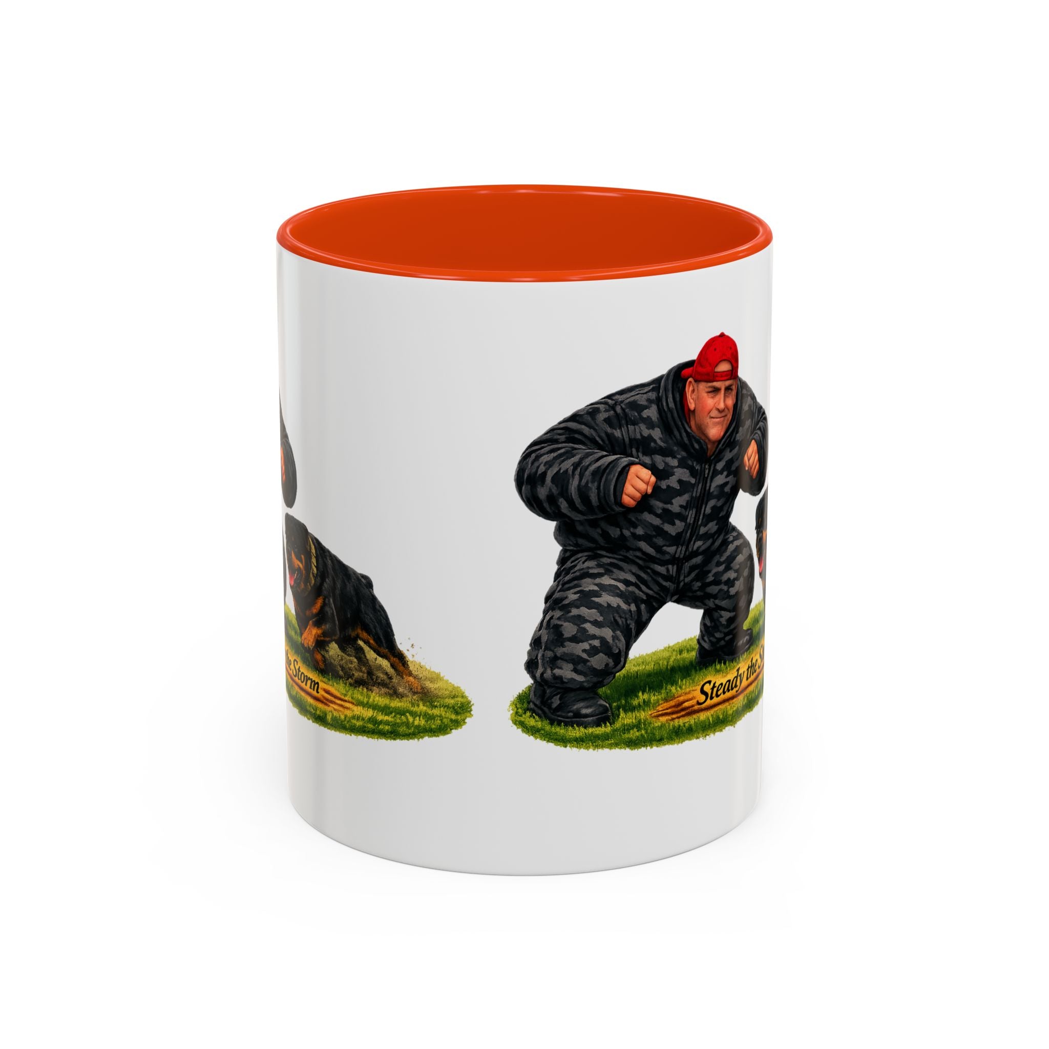 Steady the Storm Rottweiler & Handler Coffee Mug — Dog Lover Gift (11oz/15oz)