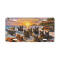 Escape Is Temporary Dutch Shepherd Beach Vanity Plate — Decorative Aluminum License Plate for Dog Lovers