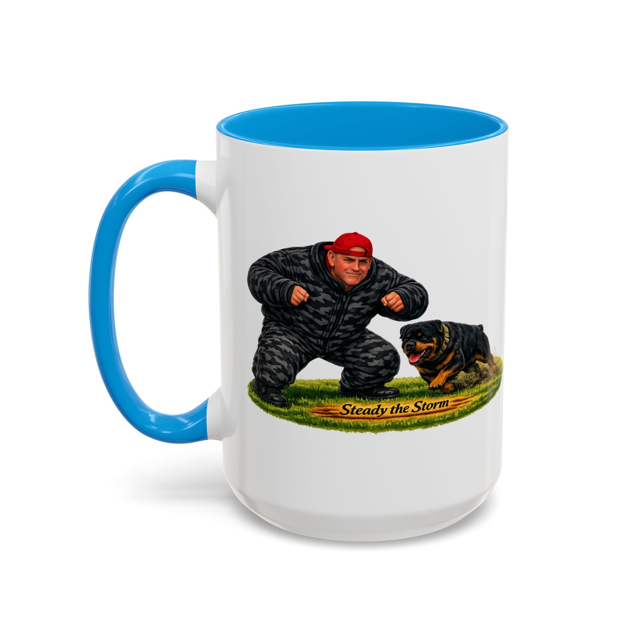 Steady the Storm Rottweiler & Handler Coffee Mug — Dog Lover Gift (11oz/15oz)