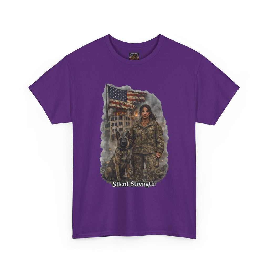 Military K9 Tribute T-Shirt — 'Silent Strength' Veteran & Service Dog Tee