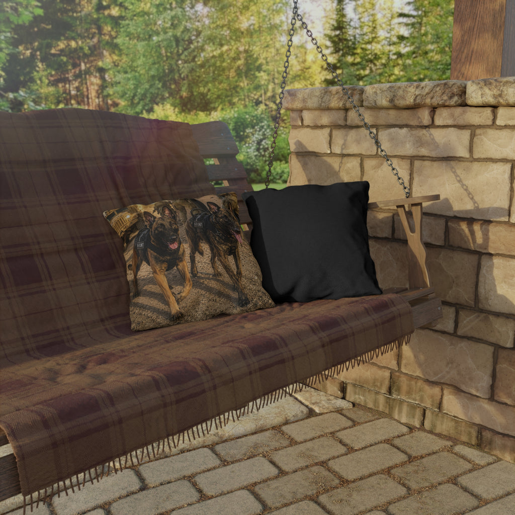 K9 Tactical Belgian Malinois Outdoor Pillow – Military Working Dog Decorative Cushion