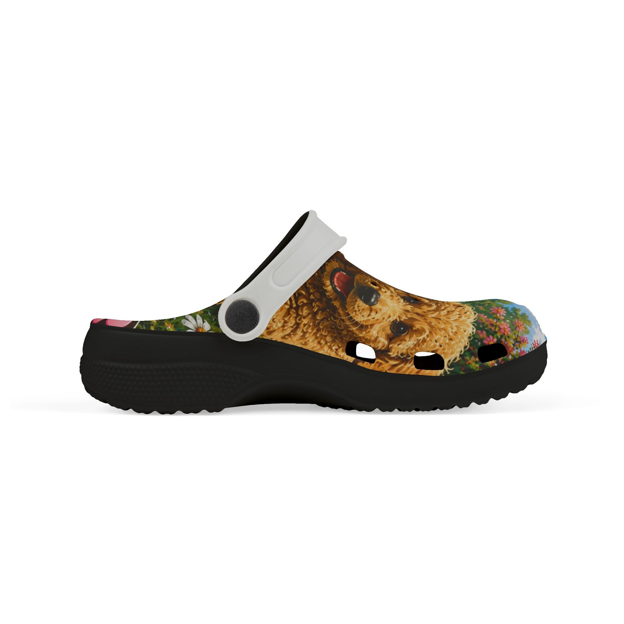 Kids' Puppy Doodle Garden Foam Clogs – Cute Dog Print EVA Slip‑Ons