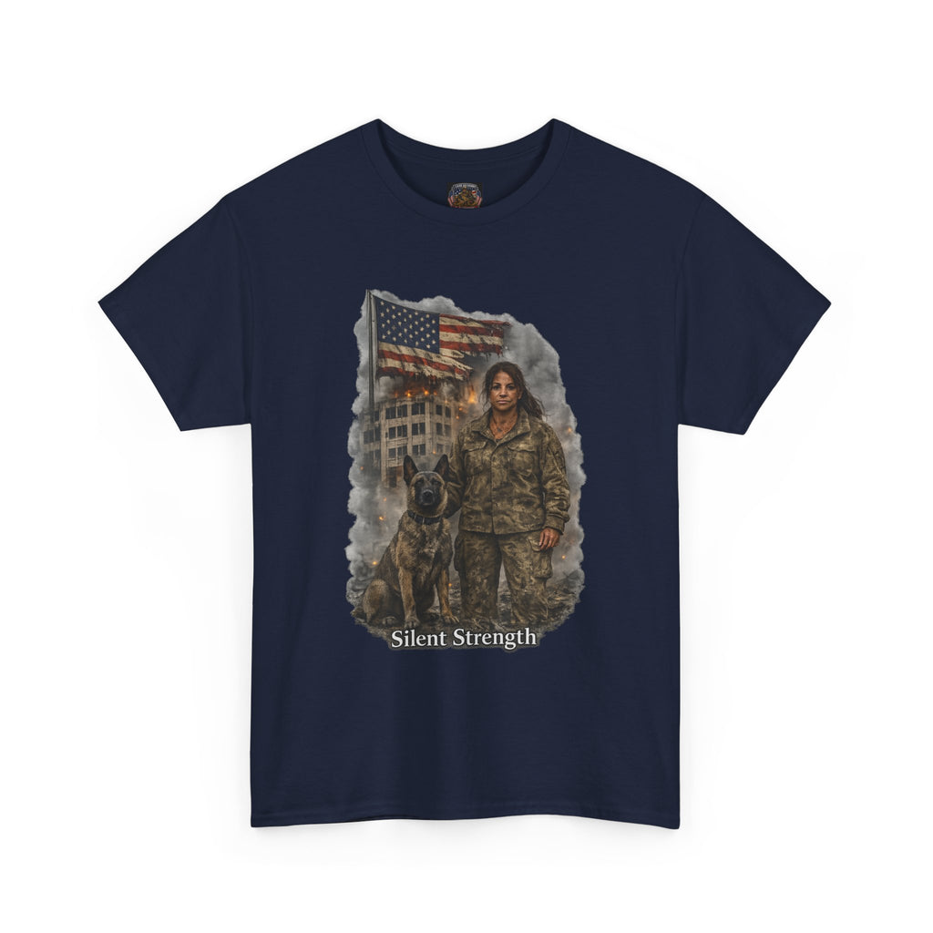 Military K9 Tribute T-Shirt — 'Silent Strength' Veteran & Service Dog Tee