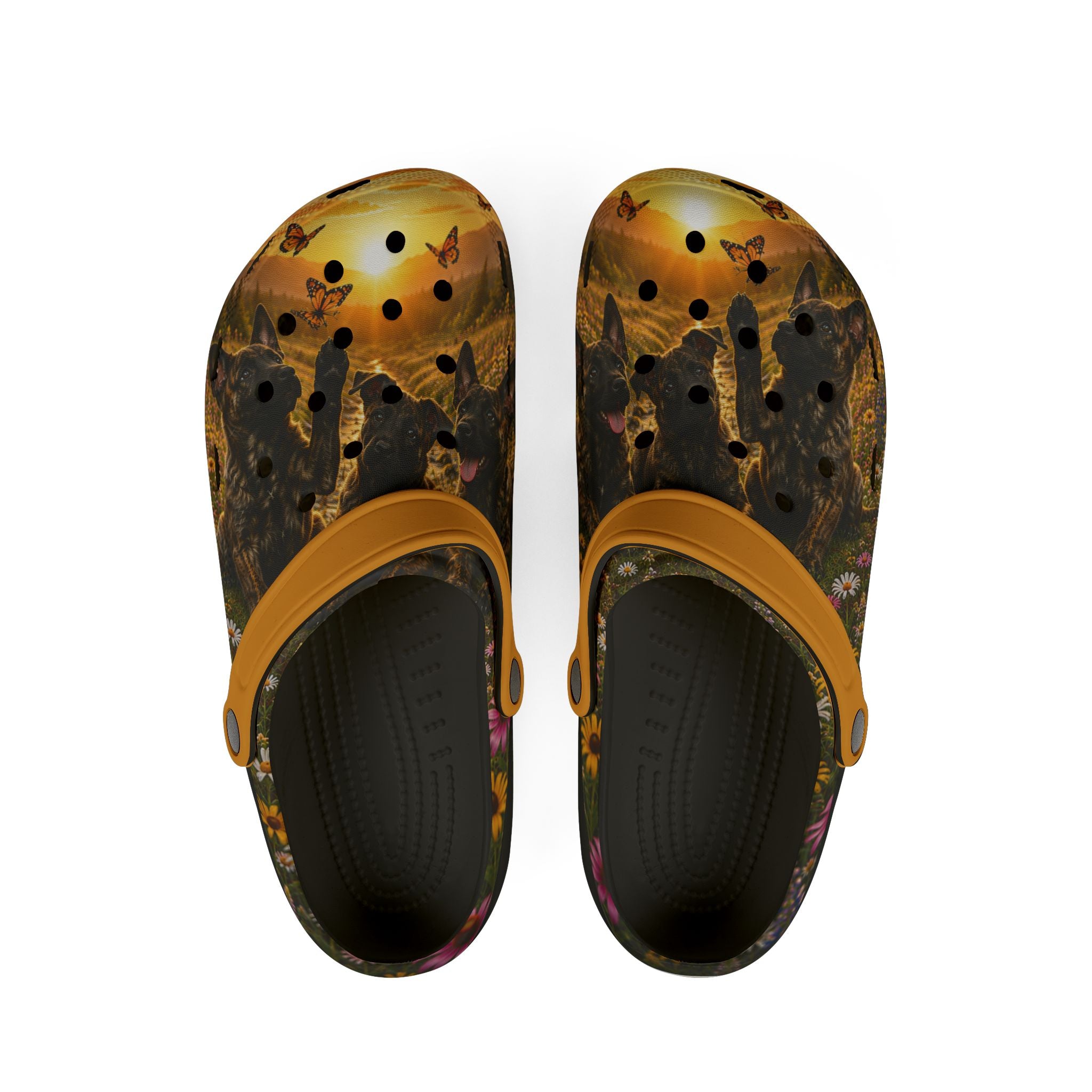 Dutch Shepherd Puppies Sunset EVA Foam Clogs — Lightweight Garden & Beach Slip-Ons