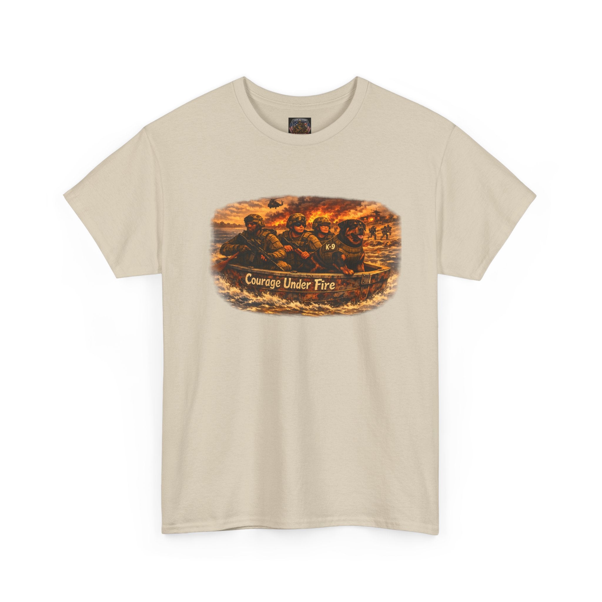 Courage Under Fire Tee — Military K-9 Unit Scene T-Shirt