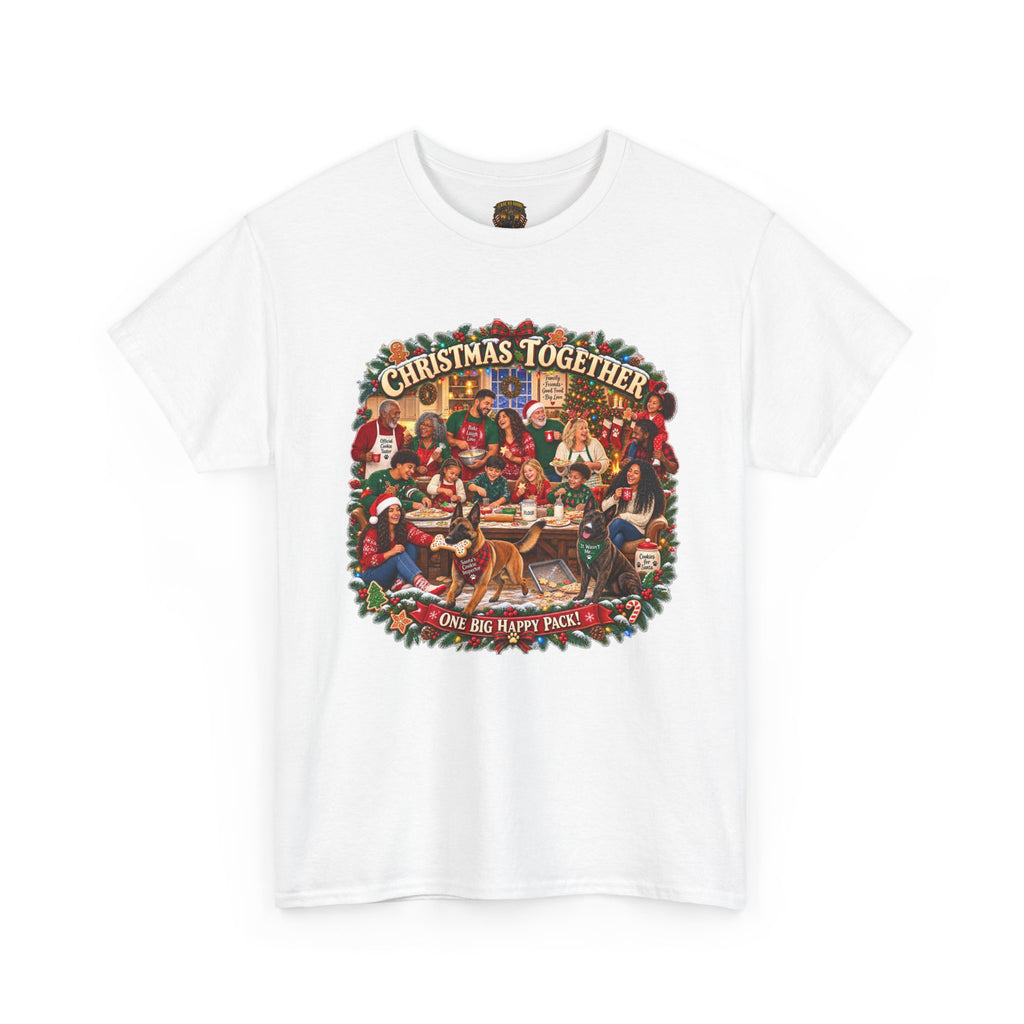 Christmas Together Tee — Vintage Family Holiday Scene "One Big Happy Place"