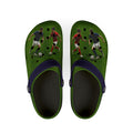 Soccer Players EVA Foam Clogs — Green All-Over-Print Football Shoes