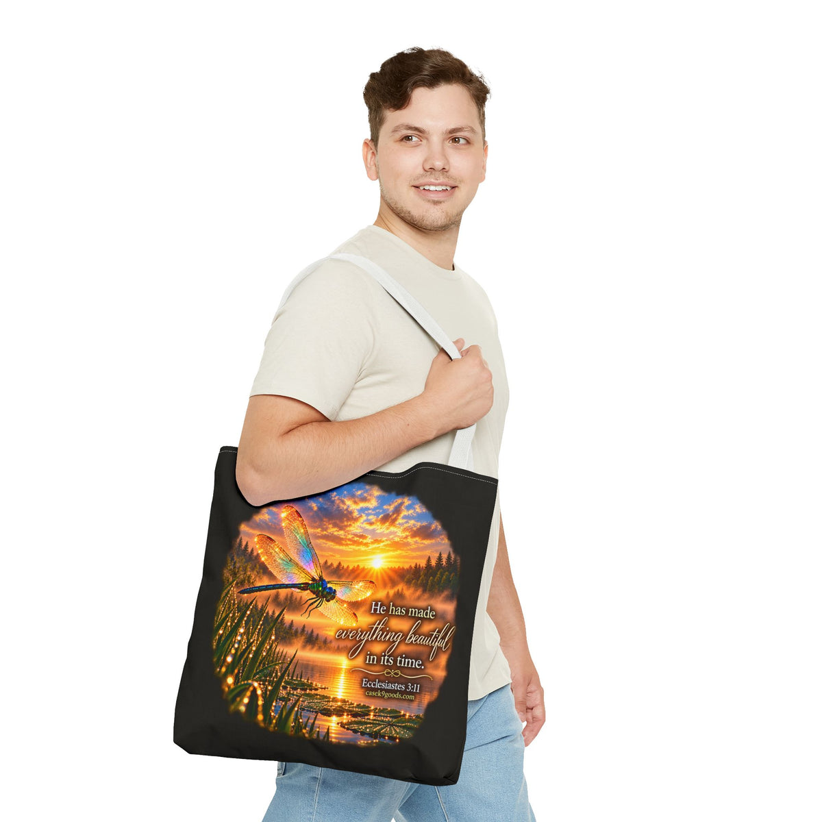 He Has Made Everything Beautiful Tote Bag – Inspirational Nature Sunset Design