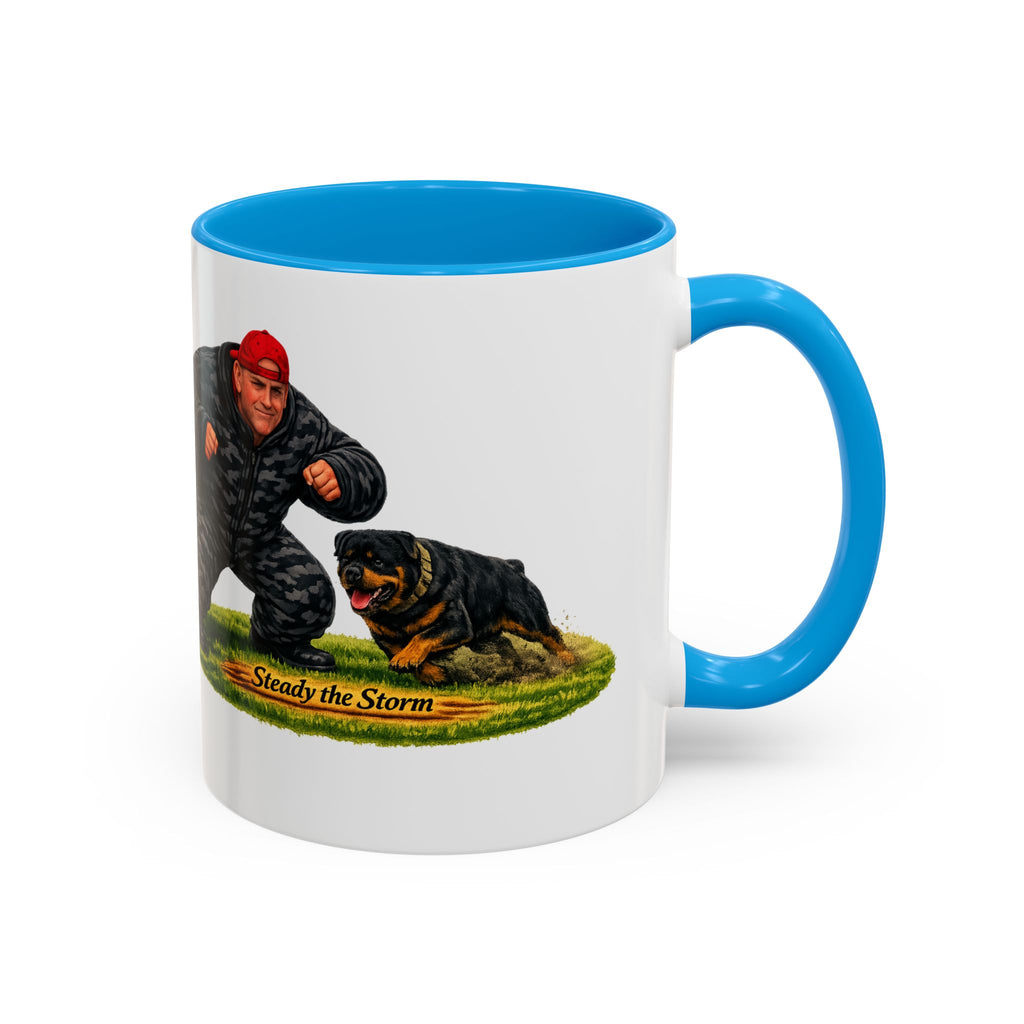 Steady the Storm Rottweiler & Handler Coffee Mug — Dog Lover Gift (11oz/15oz)