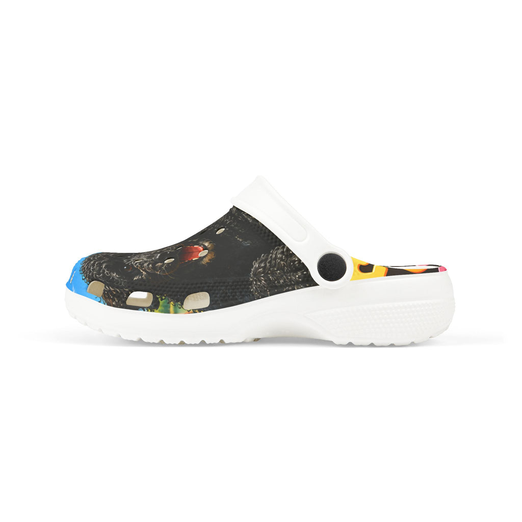 Kids' Puppy Doodle Garden Foam Clogs – Cute Dog Print EVA Slip‑Ons