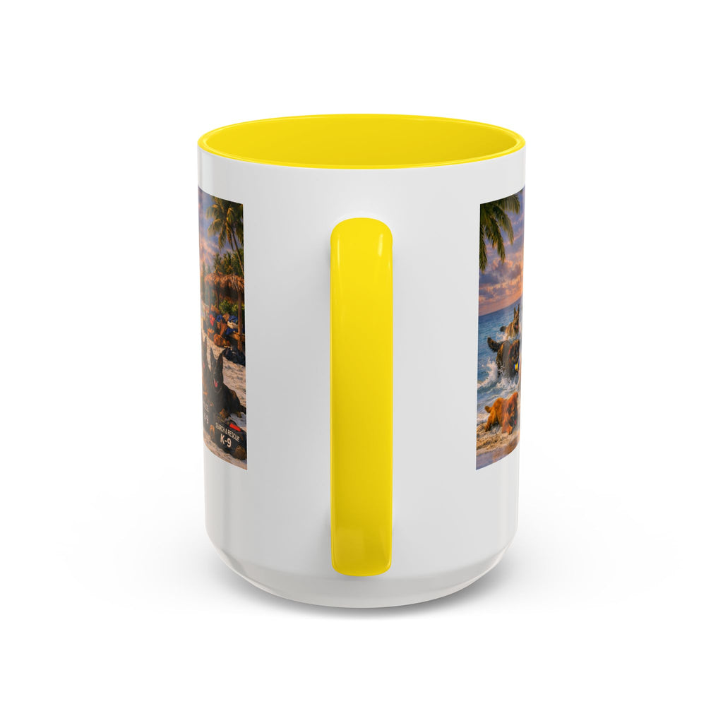 Dutch Shepherd Beach Coffee Mug — "Escape Is Temporary" Accent Mug (11/15oz)