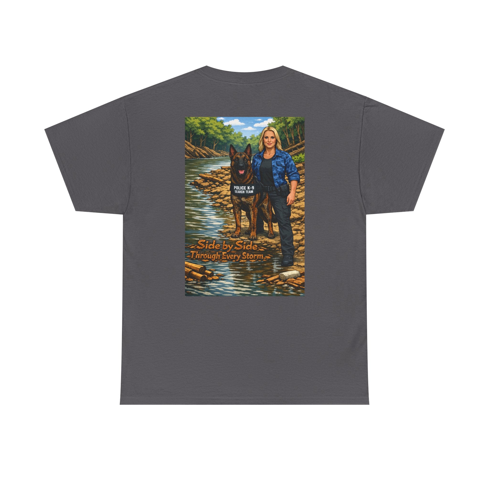 Police K9 Partner T-Shirt — "Side by Side Through Every Storm" Memorial Tee