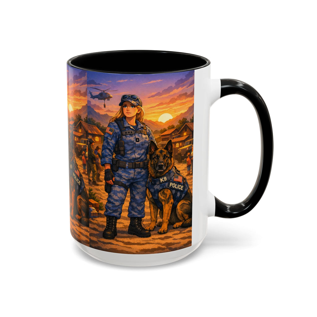 Police K9 Unit Coffee Mug — Female Officer & K9 Tribute (11/15oz)