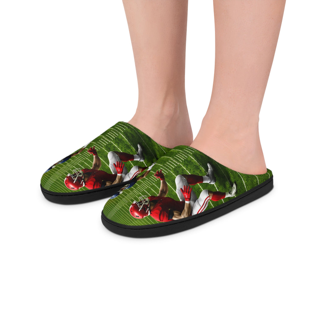 Football Field Men’s Indoor Slippers — NFL Player Action Print
