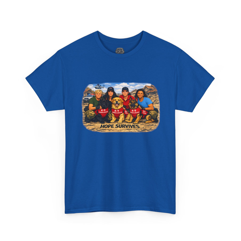 T‑Shirt — "Hope Survives" Family K-9 Rescue Scene Graphic Tee