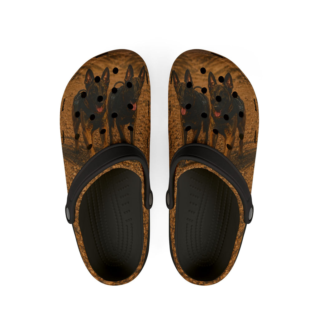 Dutch Shepherd K-9 Foam Clogs – Brown EVA Slip-On Garden Shoes