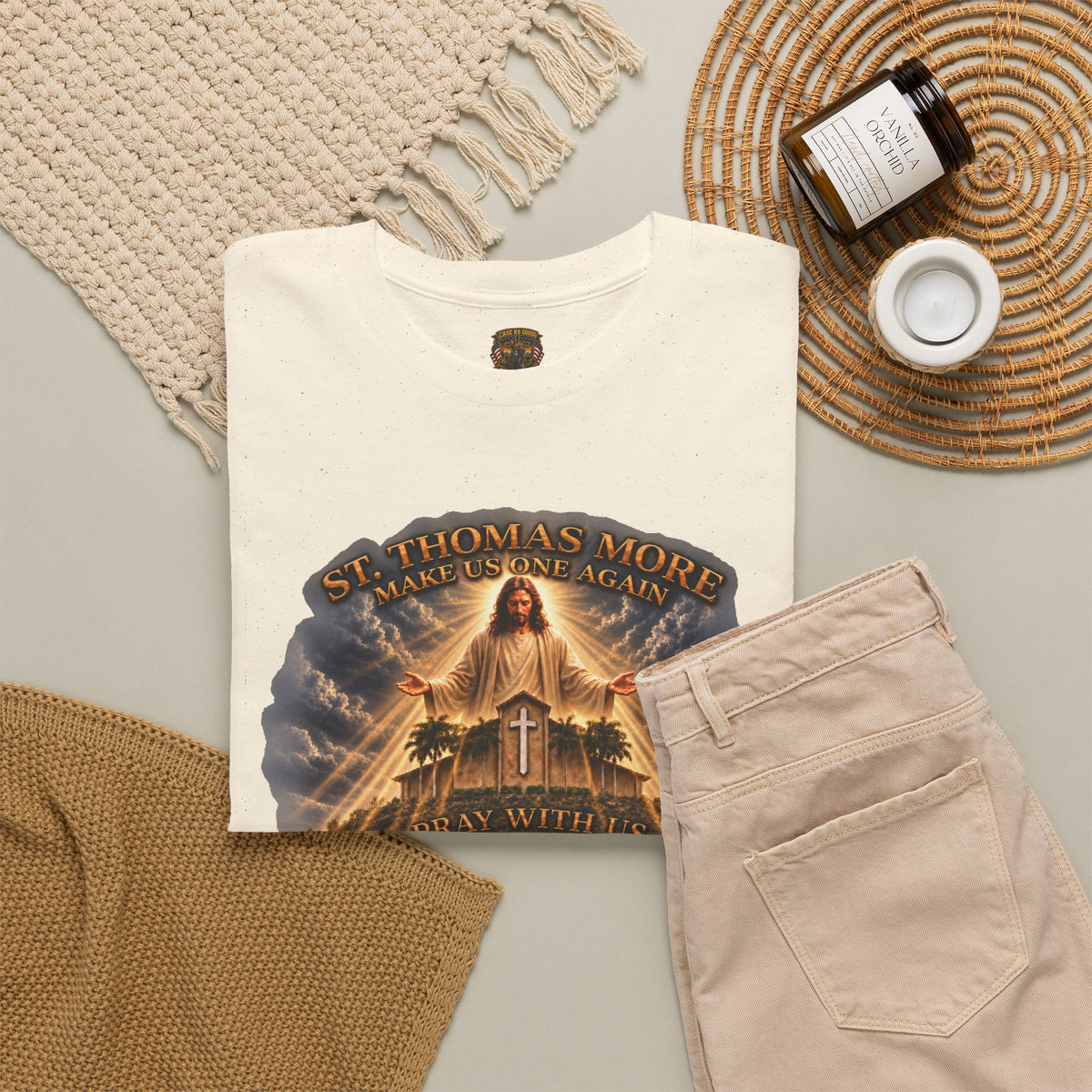 Make Us Whole Again Graphic Tee — 'St Thomas More' Religious Design