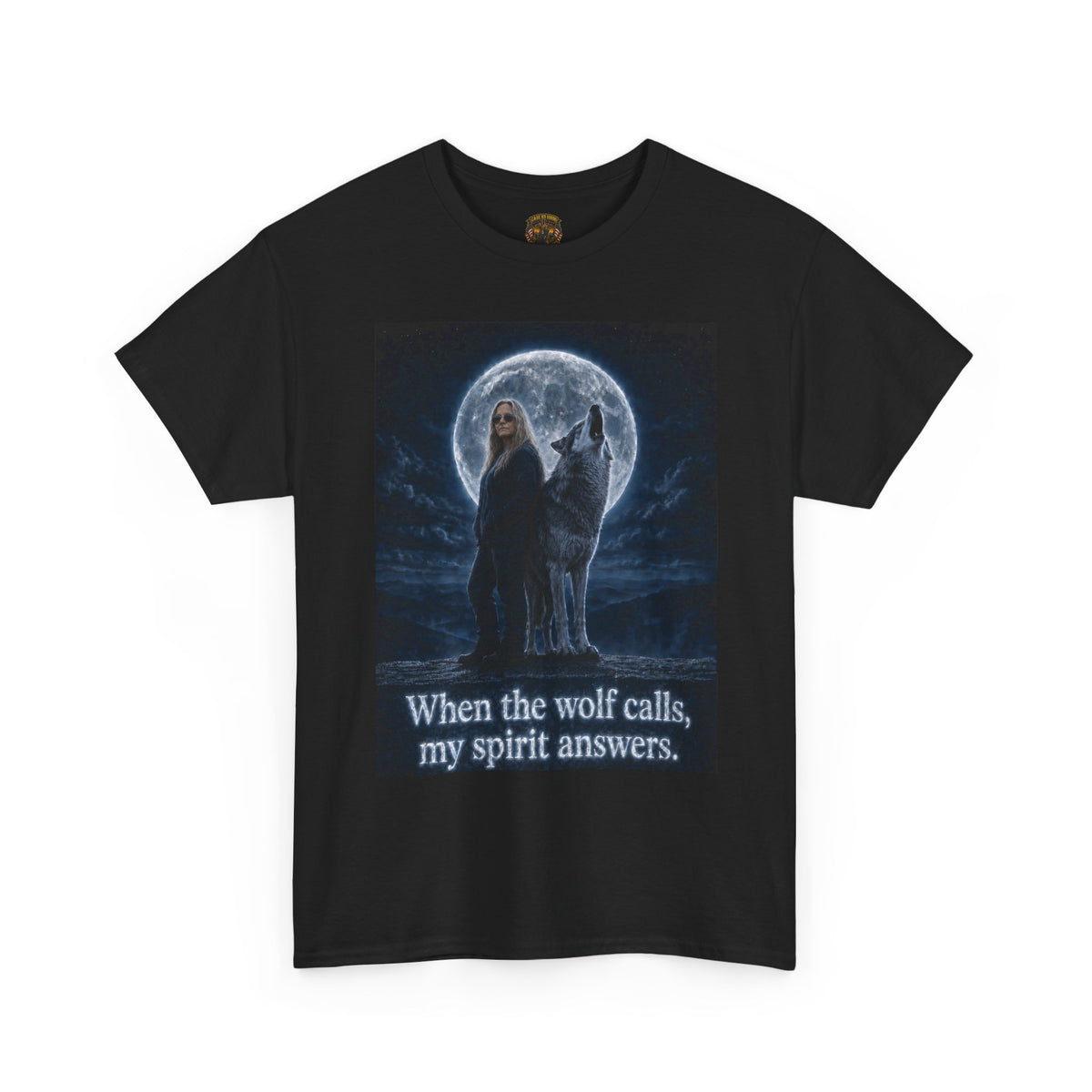 Wolf Spirit T-Shirt — "When the wolf calls, my spirit answers" Mystic Moon Tee
