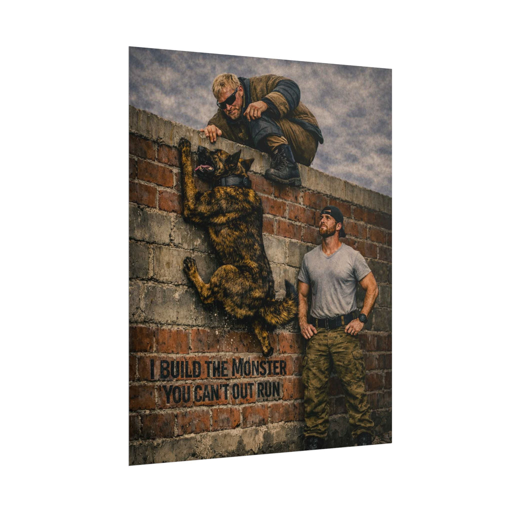 Rolled Poster — 'Build the Monster You Can't Out Run' Tactical K9 Training Art Print