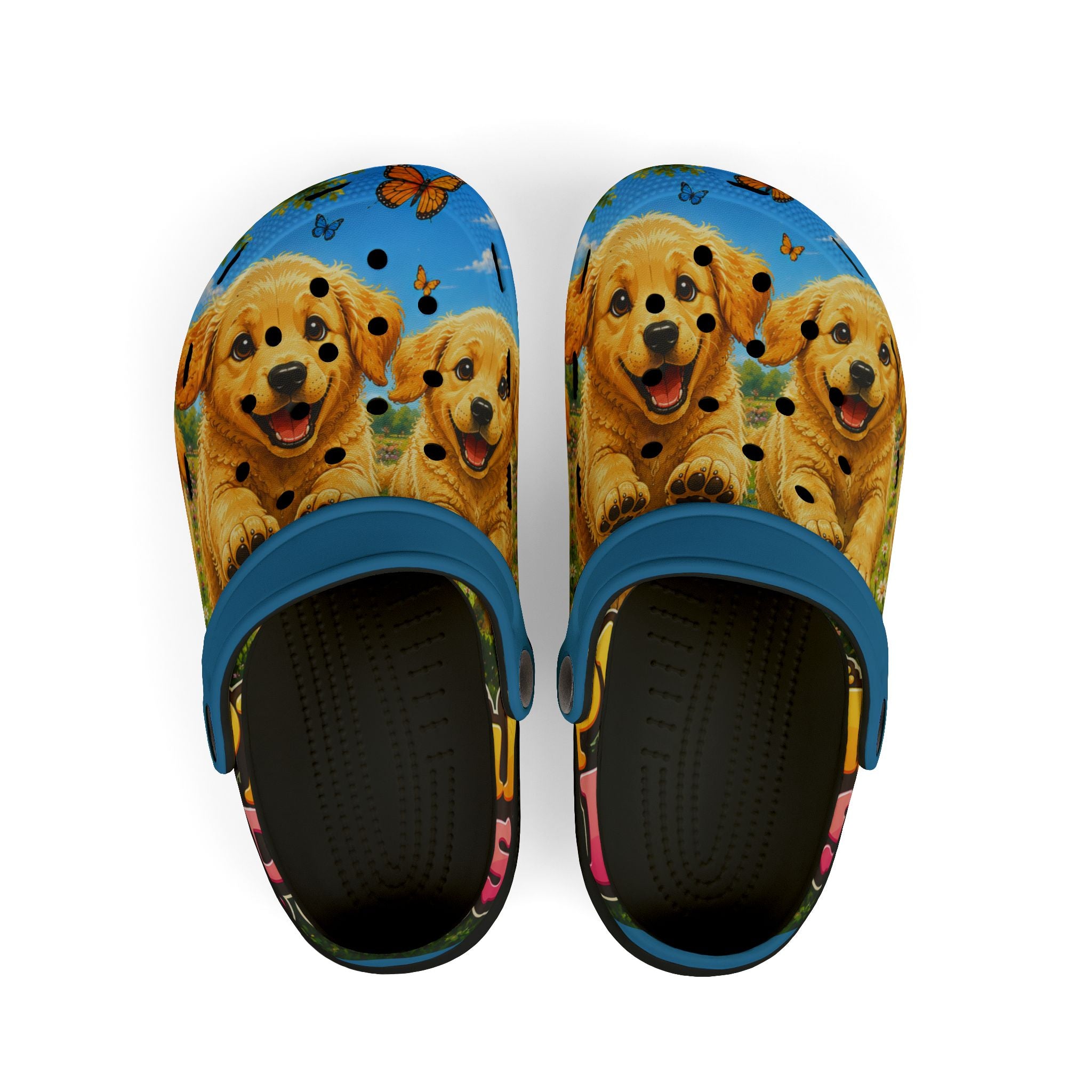 Kids Golden Retriever Clogs — Cute Puppy EVA Foam Slip-Ons