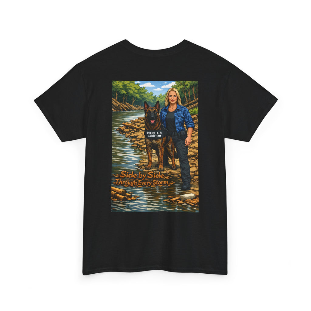 Police K9 Partner T-Shirt — "Side by Side Through Every Storm" Memorial Tee