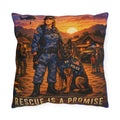 Police K9 Rescue Outdoor Pillow – Tribute to K9 Handlers, Sunset Service Scene