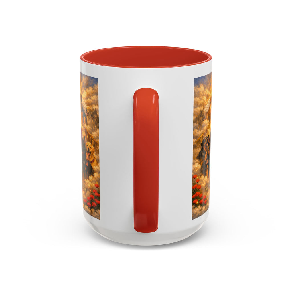 Christian Dog Memorial Coffee Mug — “The Fallen Are Lifted” Accent 11/15oz