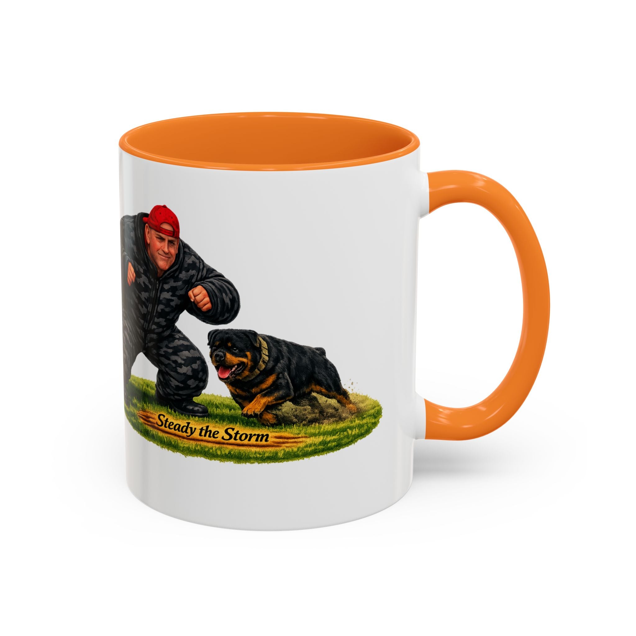 Steady the Storm Rottweiler & Handler Coffee Mug — Dog Lover Gift (11oz/15oz)
