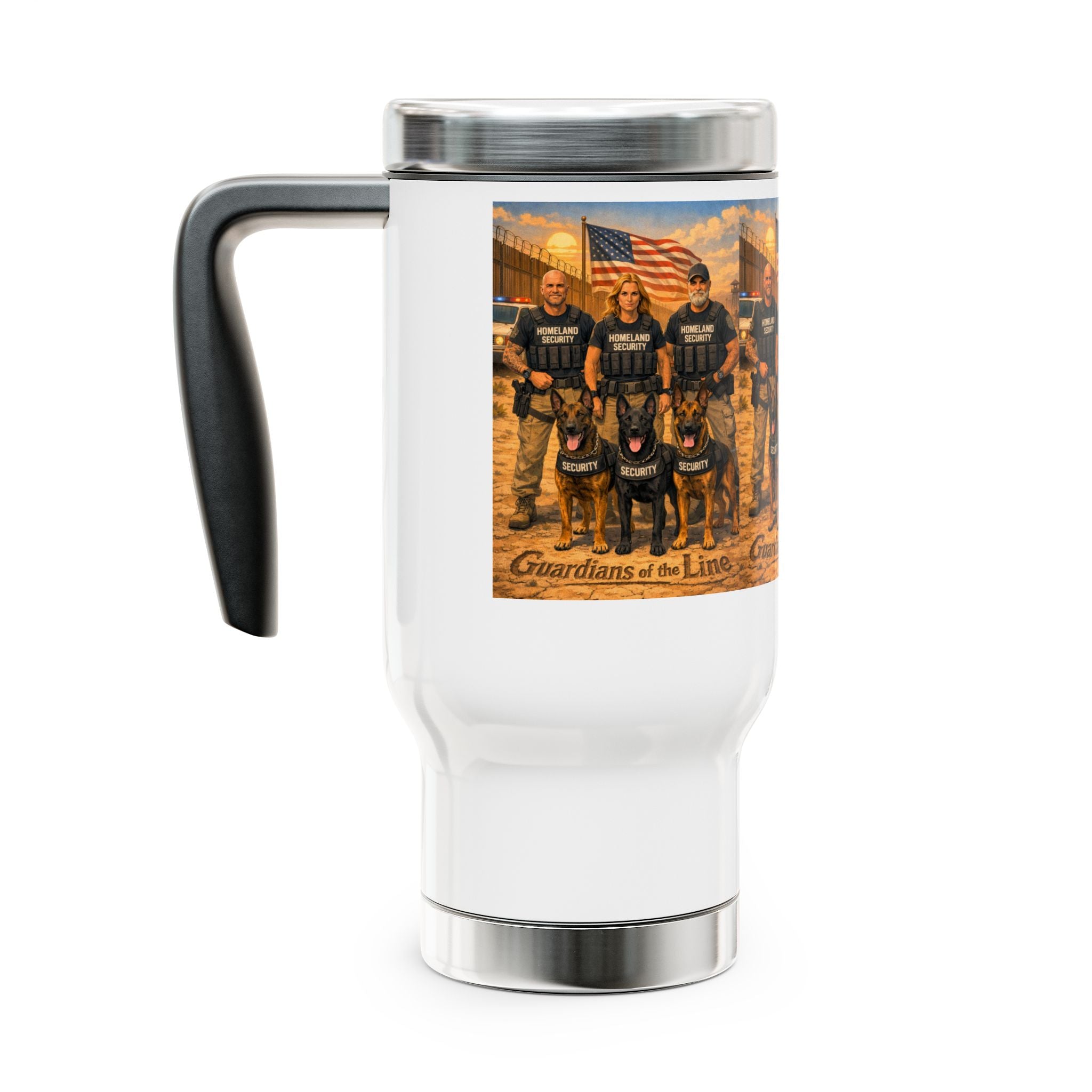 Guardians of the Line Travel Mug — K9 Police Officers Stainless Steel 14oz