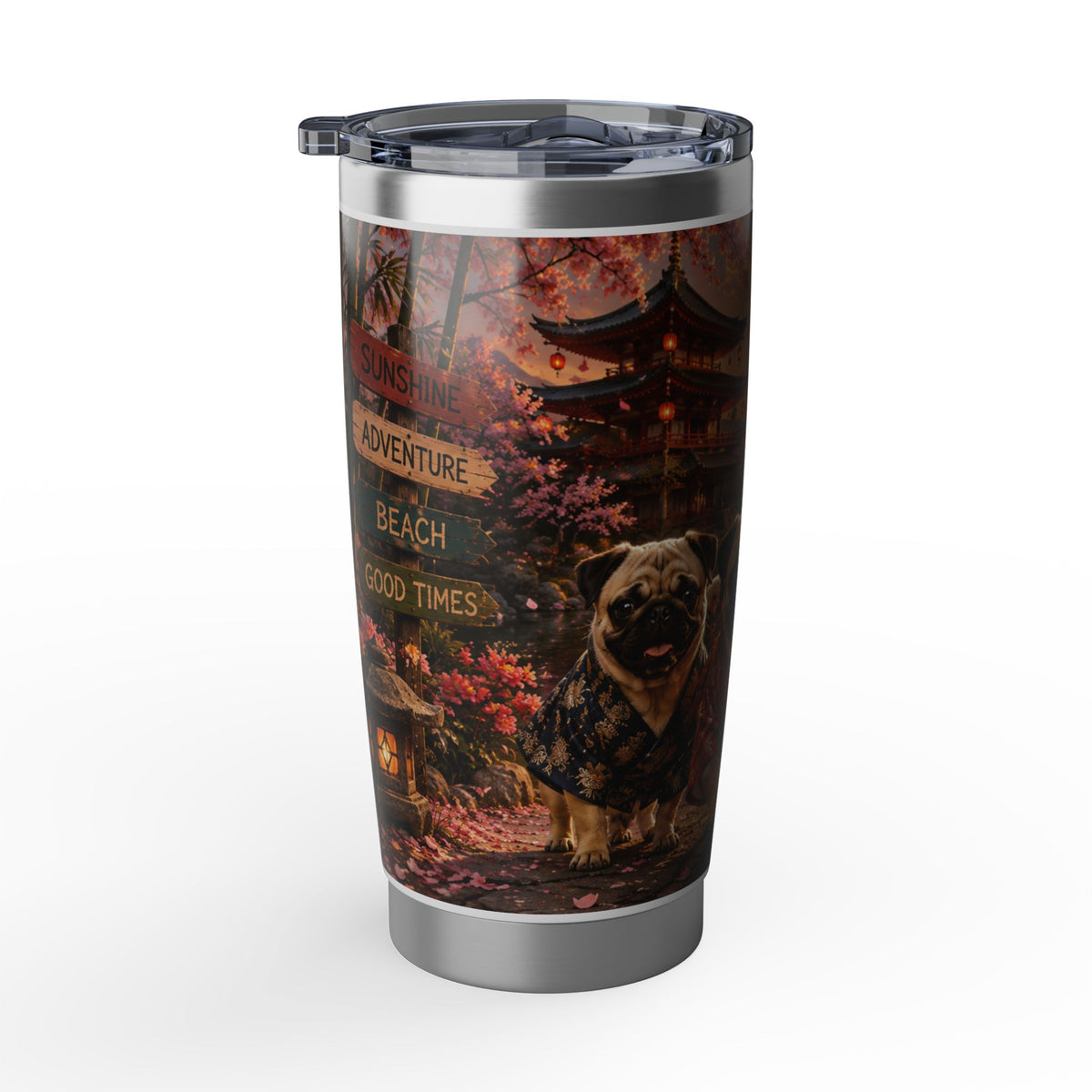 Pug Dog Oriental Vagabond 20oz Tumbler