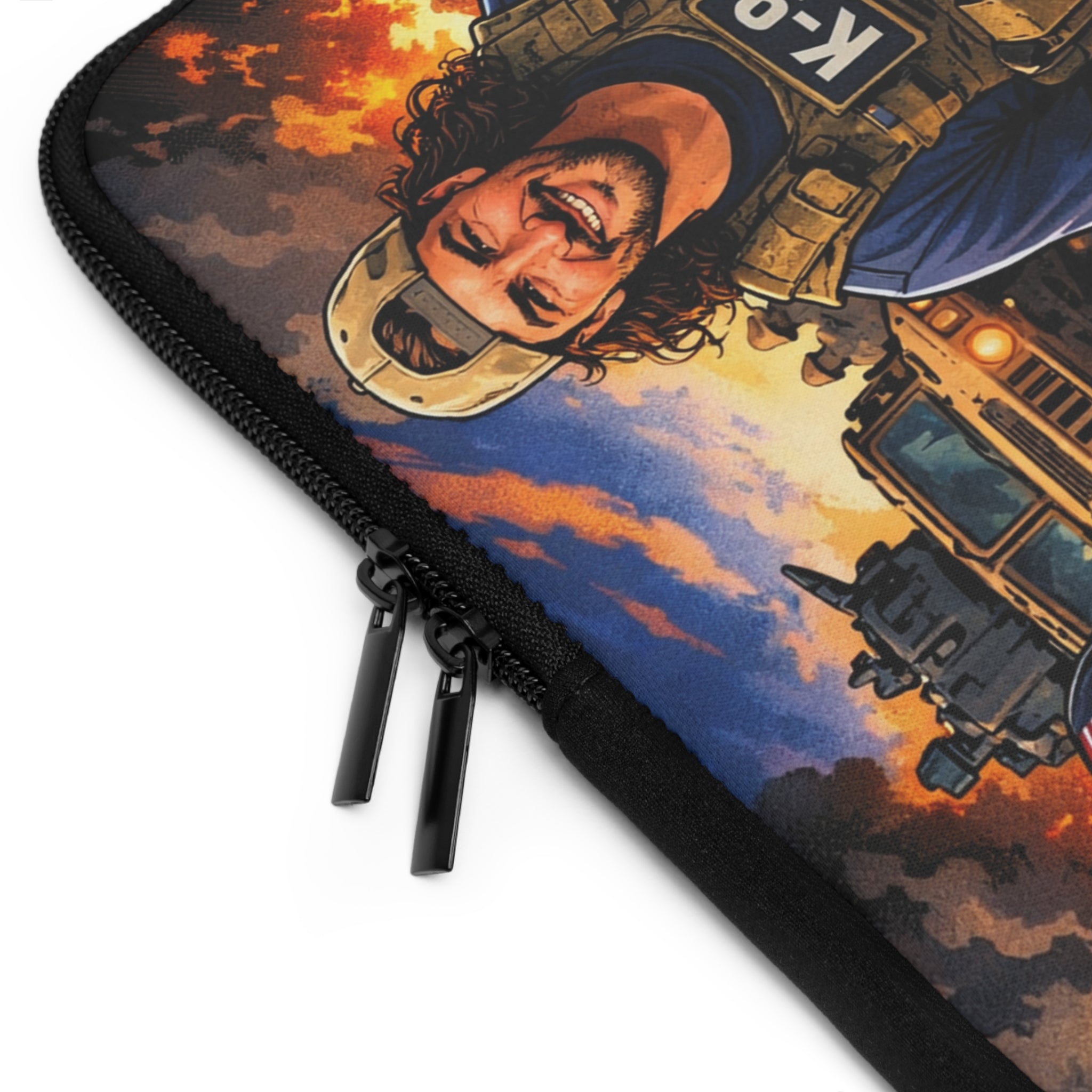 Proud to Stand Tall K-9 Handler Laptop Sleeve — Patriotic Military Dog Protector
