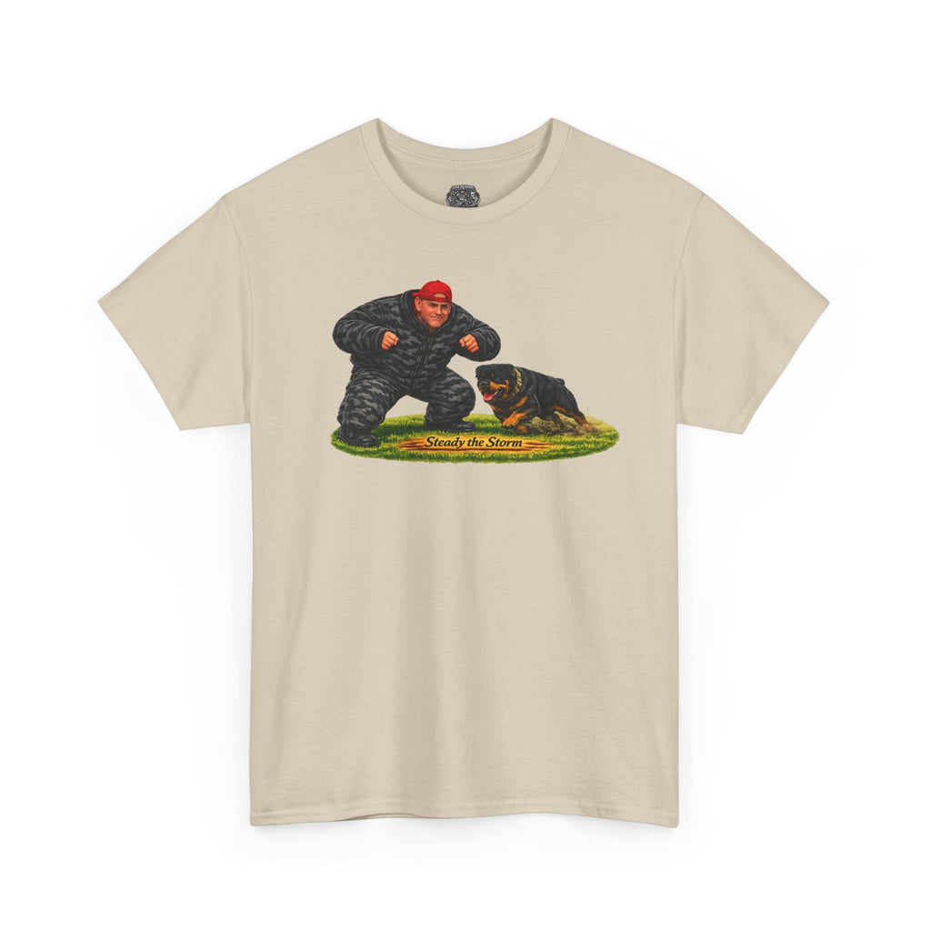 Cotton T-Shirt — "Military K-9 Training Day Rottweiler Graphic