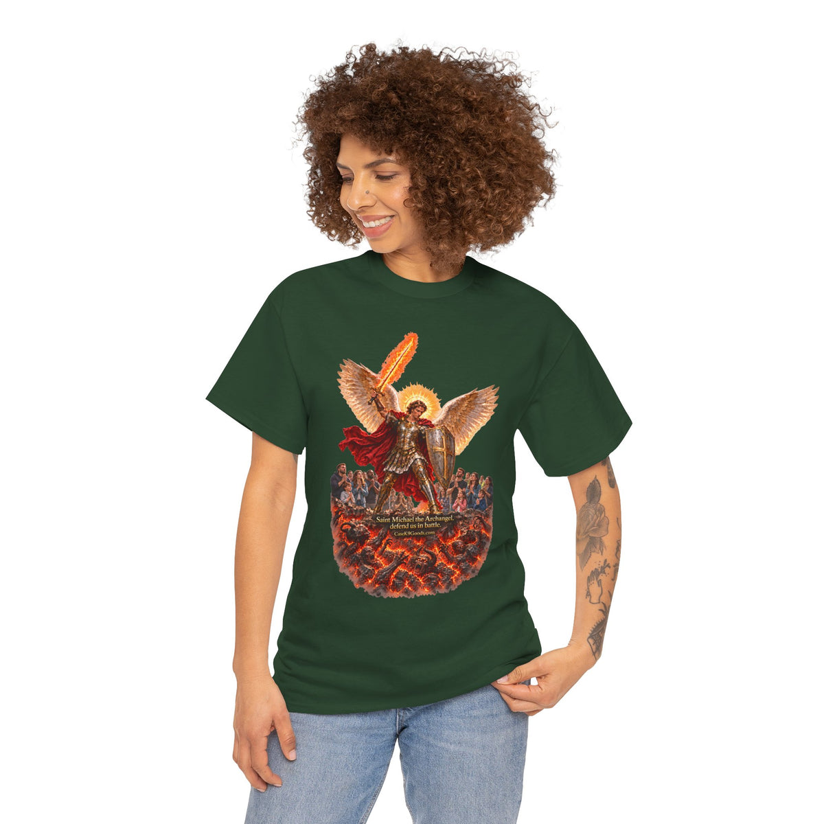 Archangel Michael T-Shirt — Saint Michael Save Us in Battle Graphic Tee