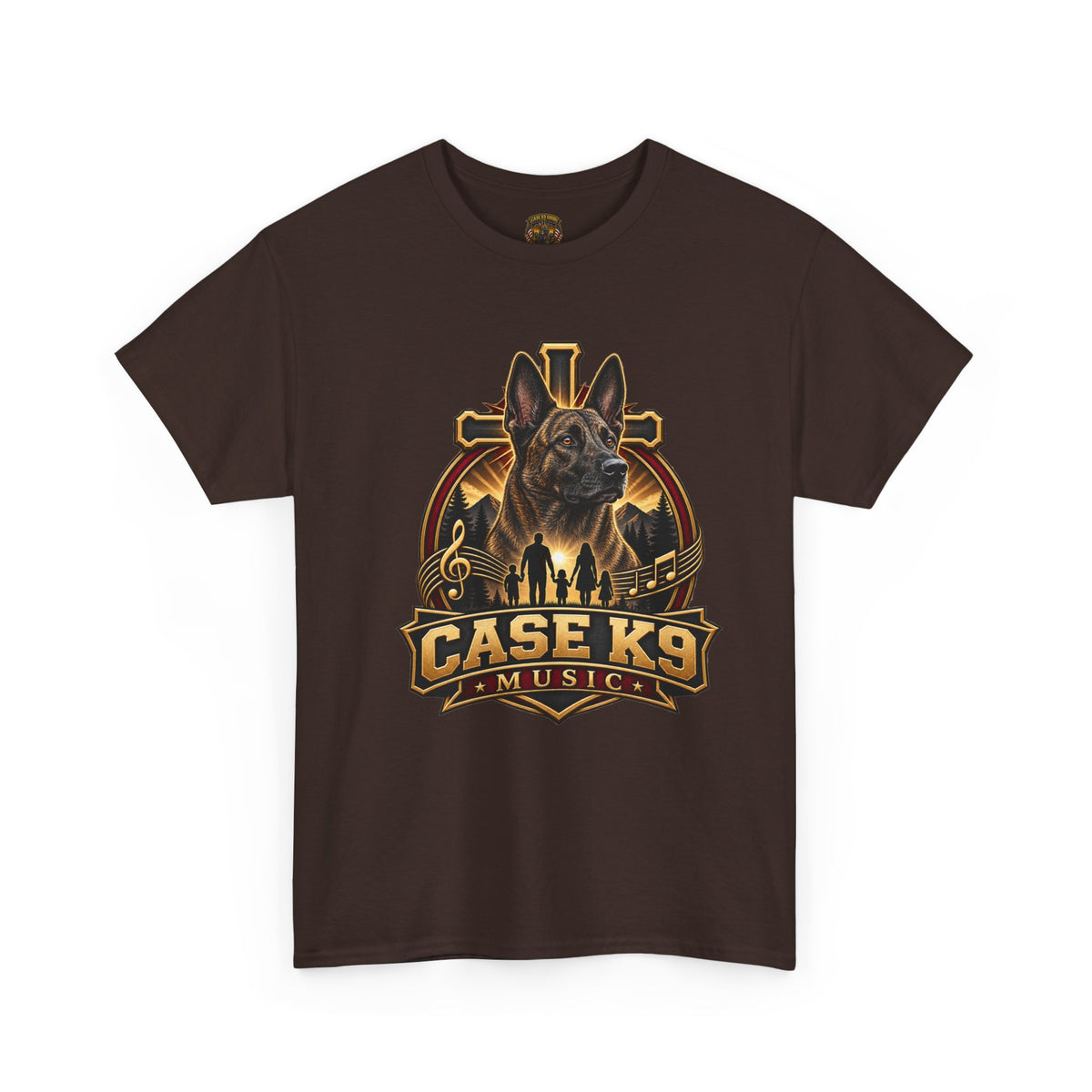 CASE K9 Music Graphic Tee — German Shepherd K9 Logo Shirt