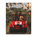 Ruff Riders Canadian Jeep Canvas Print — Dog Lover Wall Art