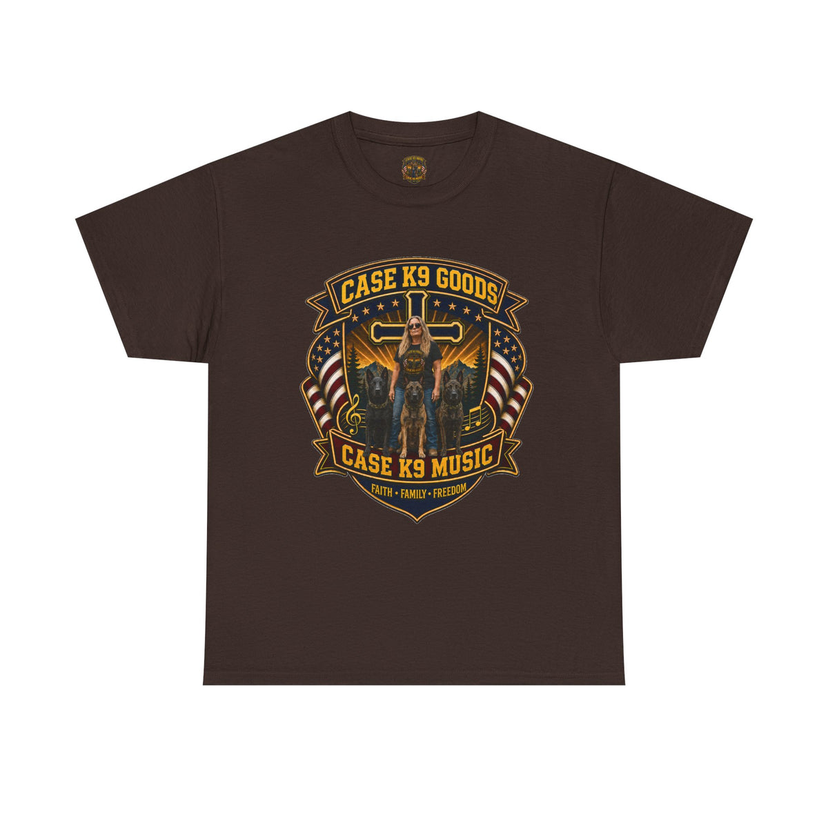 Case K9 Music T-Shirt — Vintage K9 Handler Military American Flag Tee
