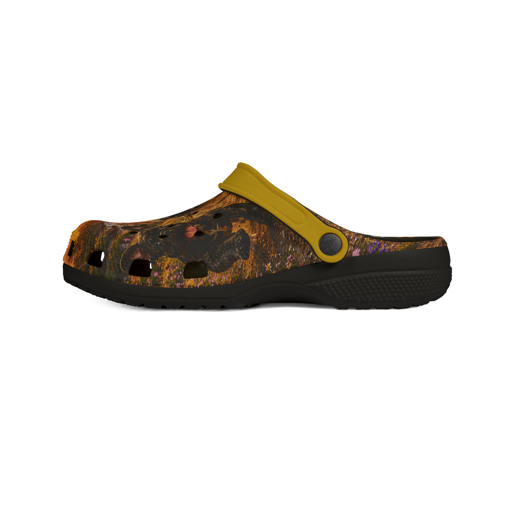 French Bull Dog Sunset EVA Foam Clogs — Cute Dog Print Slip-On Shoes